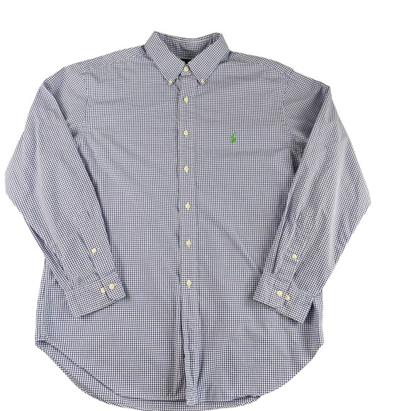 Ralph‎ Lauren Classic Fit Gingham Check LS Button Down Shirt Green Pony Logo - Picture 2 of 7